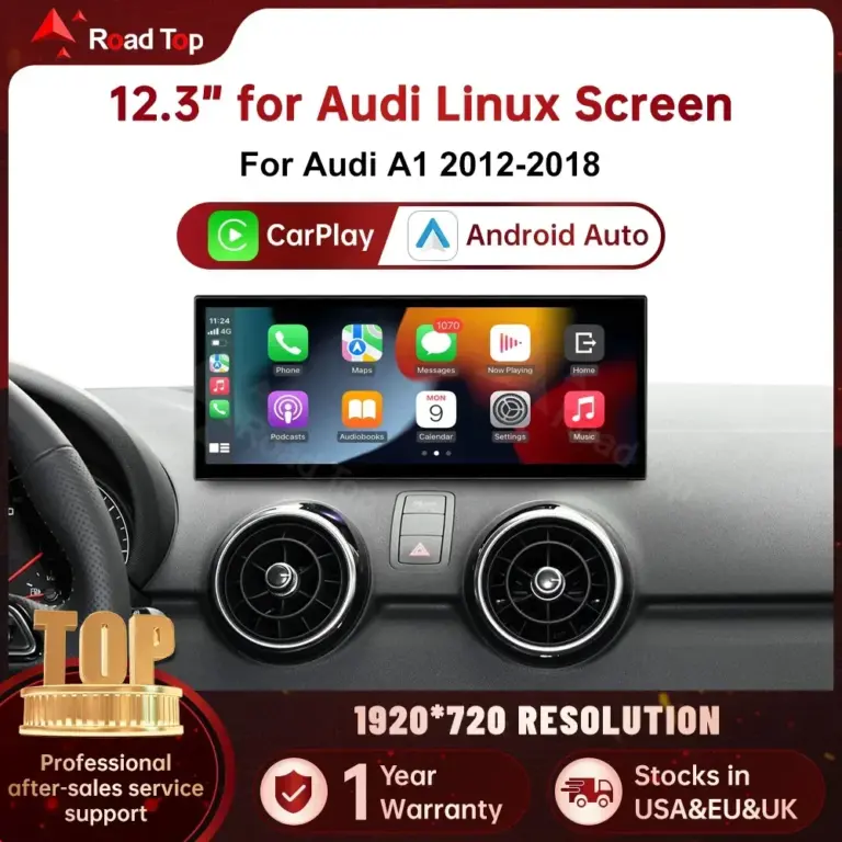 RoadTop 12,3-инчов CarPlay дисплей за Audi A1